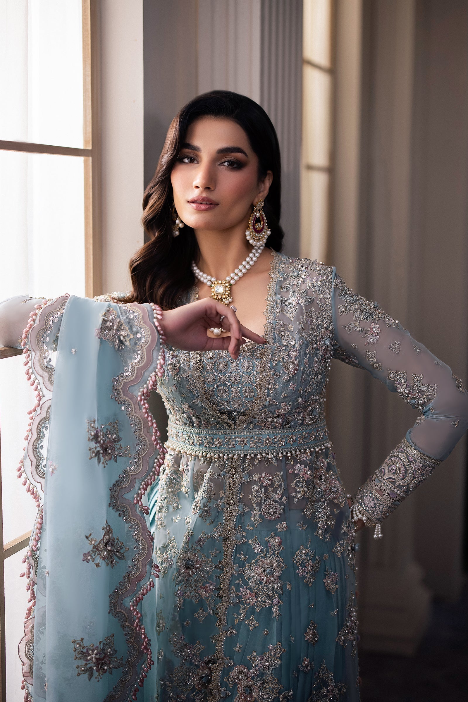 Gossamer by Zaha Embroidered Organza 3Pc Suit ZC24-04 Kiana - House Of Hania