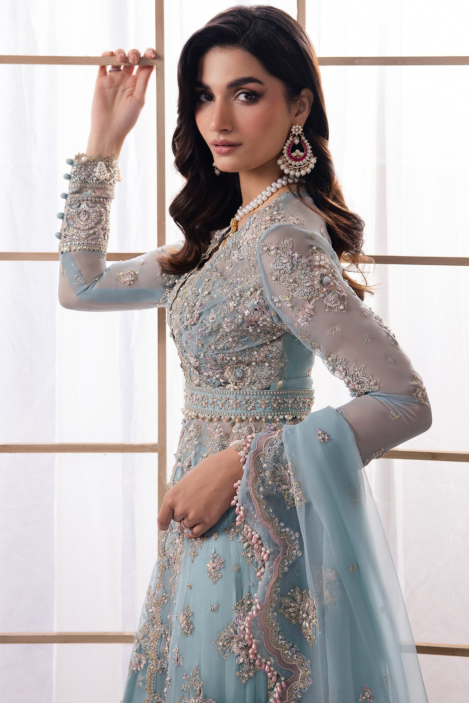 Gossamer by Zaha Embroidered Organza 3Pc Suit ZC24-04 Kiana - House Of Hania