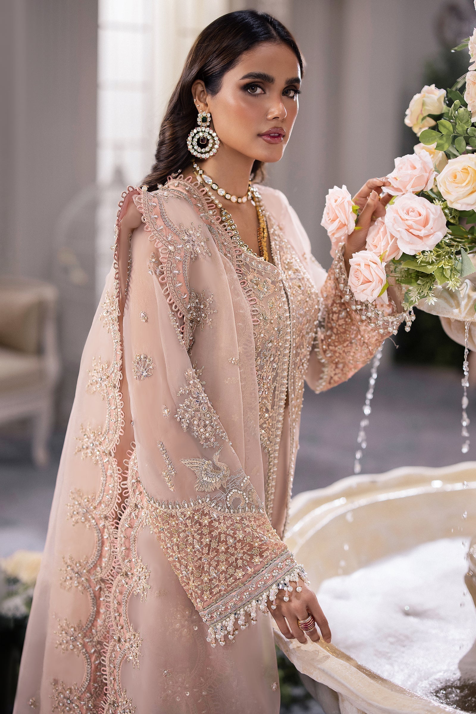 Gossamer by Zaha Embroidered Organza 3Pc Suit ZC24-05 Elysia - House Of Hania