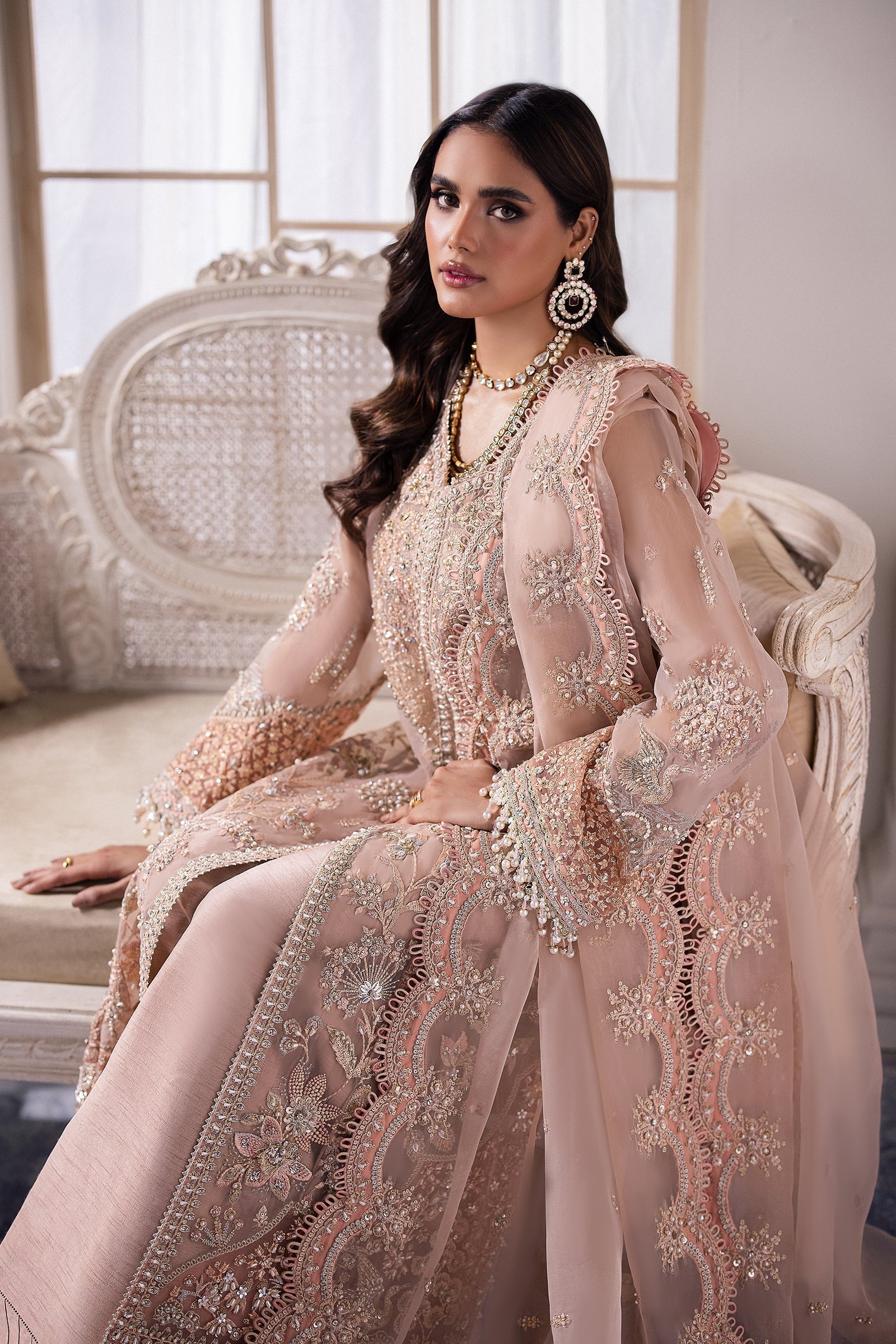 Gossamer by Zaha Embroidered Organza 3Pc Suit ZC24-05 Elysia - House Of Hania