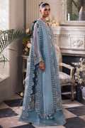 Gossamer by Zaha Embroidered Organza 3Pc Suit ZC24-07 Azura - House Of Hania