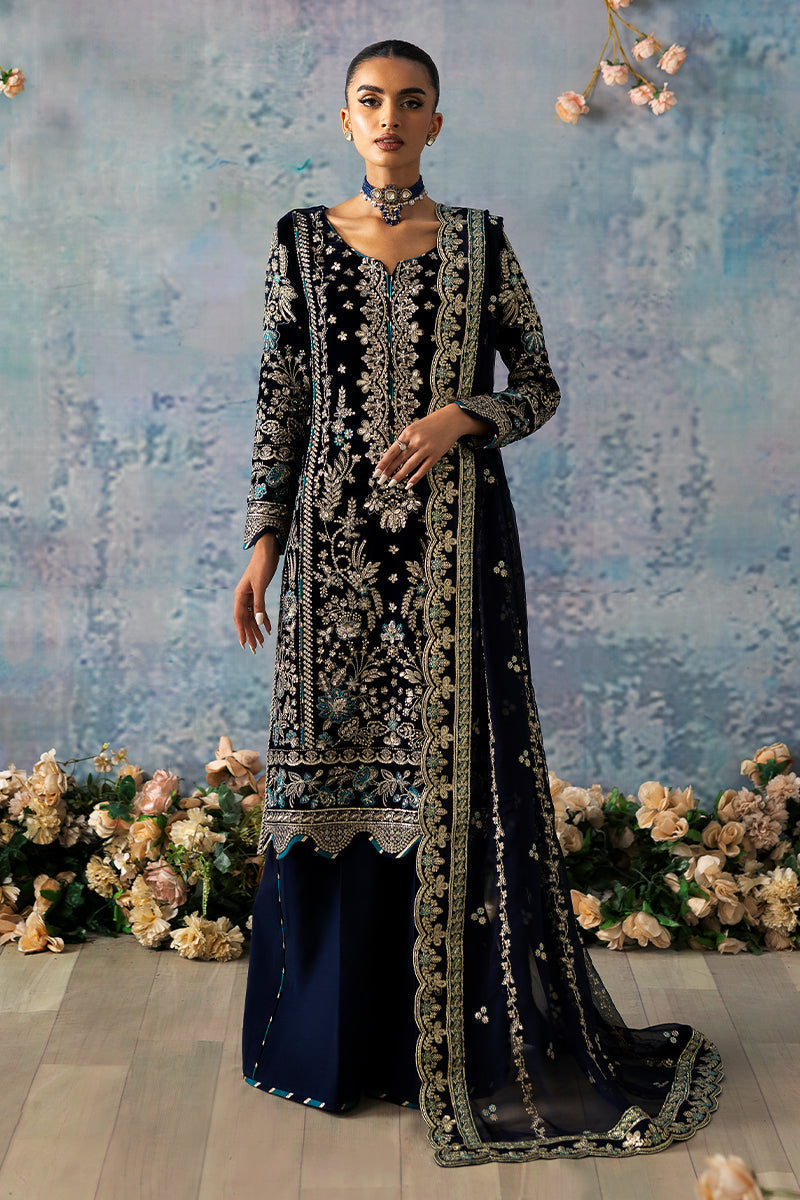 Gulaal | Celeste Velvet 24 | Azure - House Of Hania