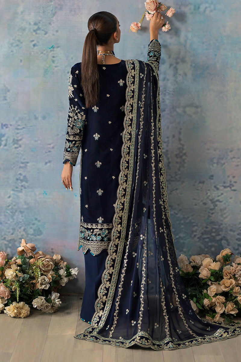 Gulaal | Celeste Velvet 24 | Azure - House Of Hania