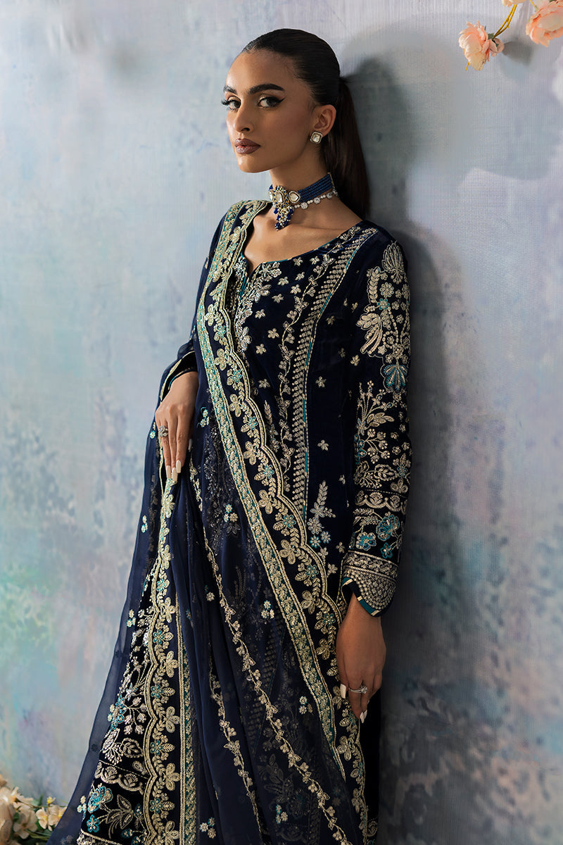 Gulaal | Celeste Velvet 24 | Azure - House Of Hania