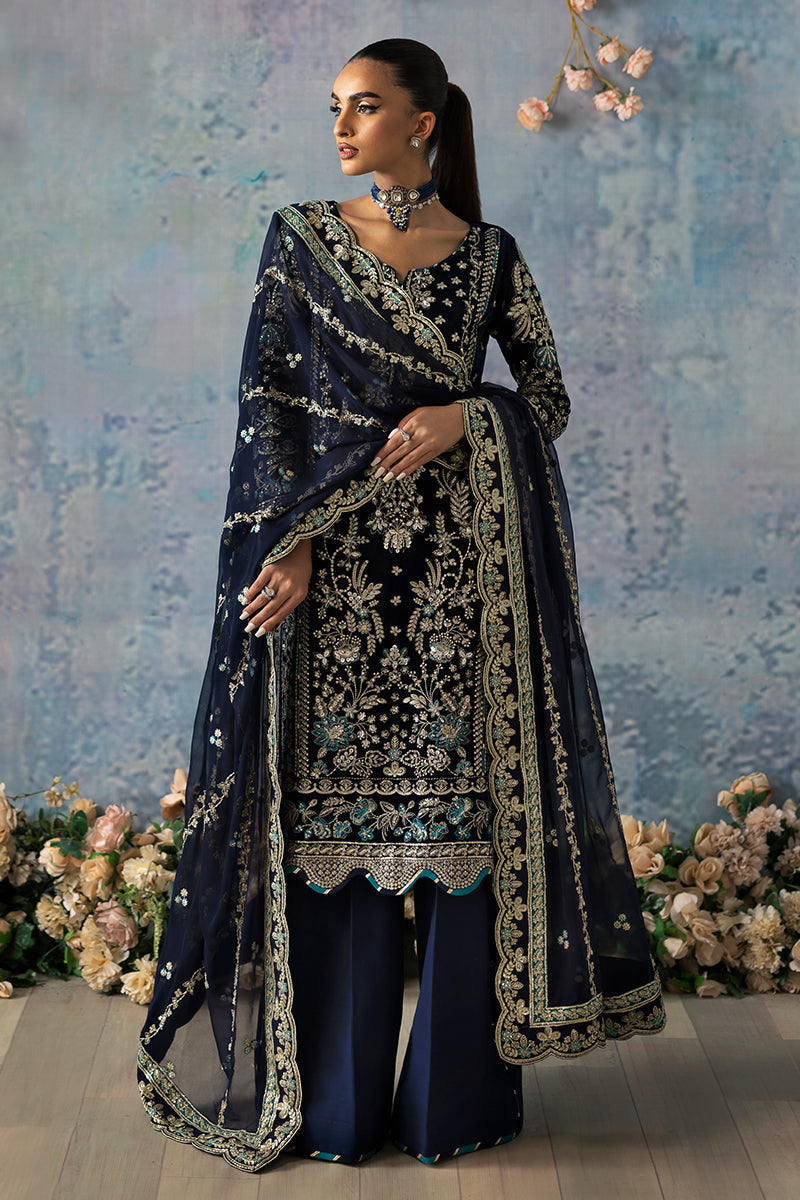 Gulaal | Celeste Velvet 24 | Azure - House Of Hania