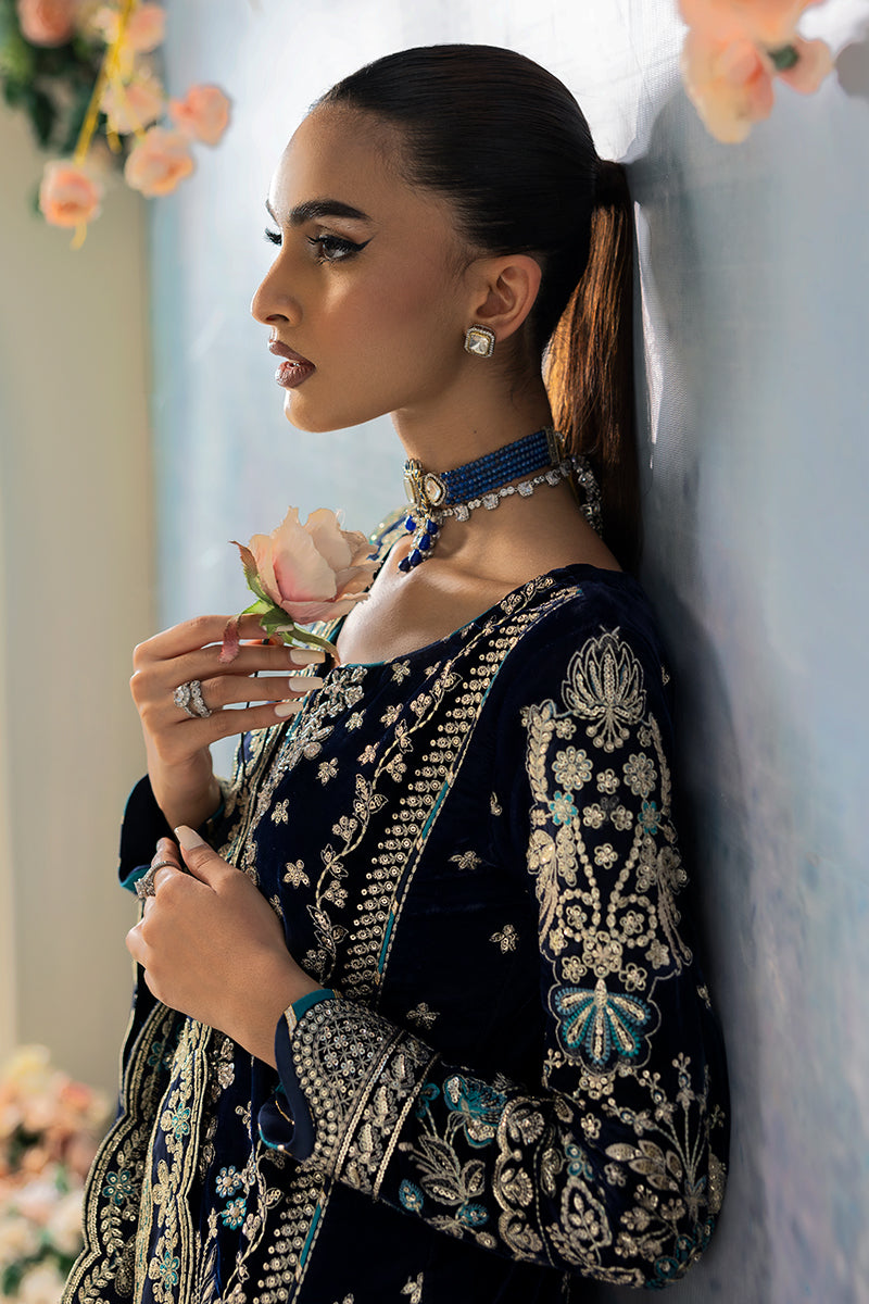 Gulaal | Celeste Velvet 24 | Azure - House Of Hania