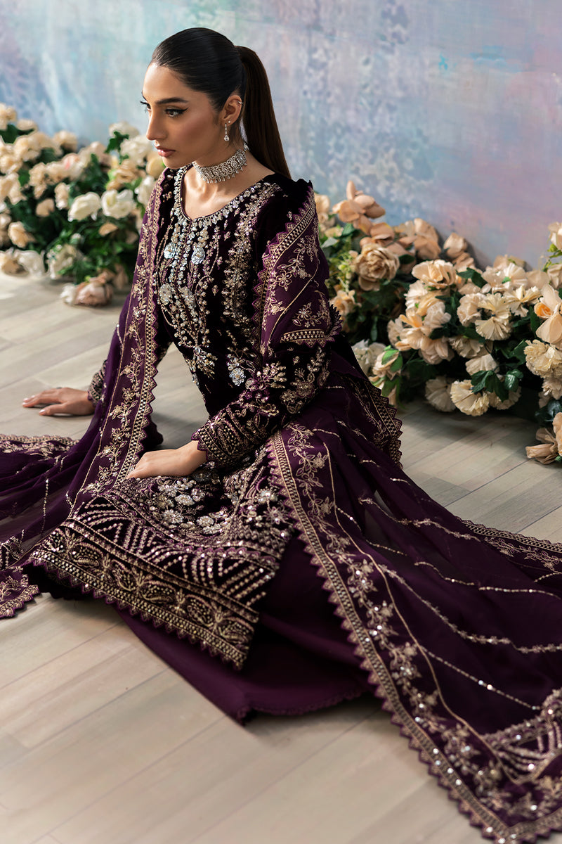 Gulaal | Celeste Velvet 24 | Plum - House Of Hania
