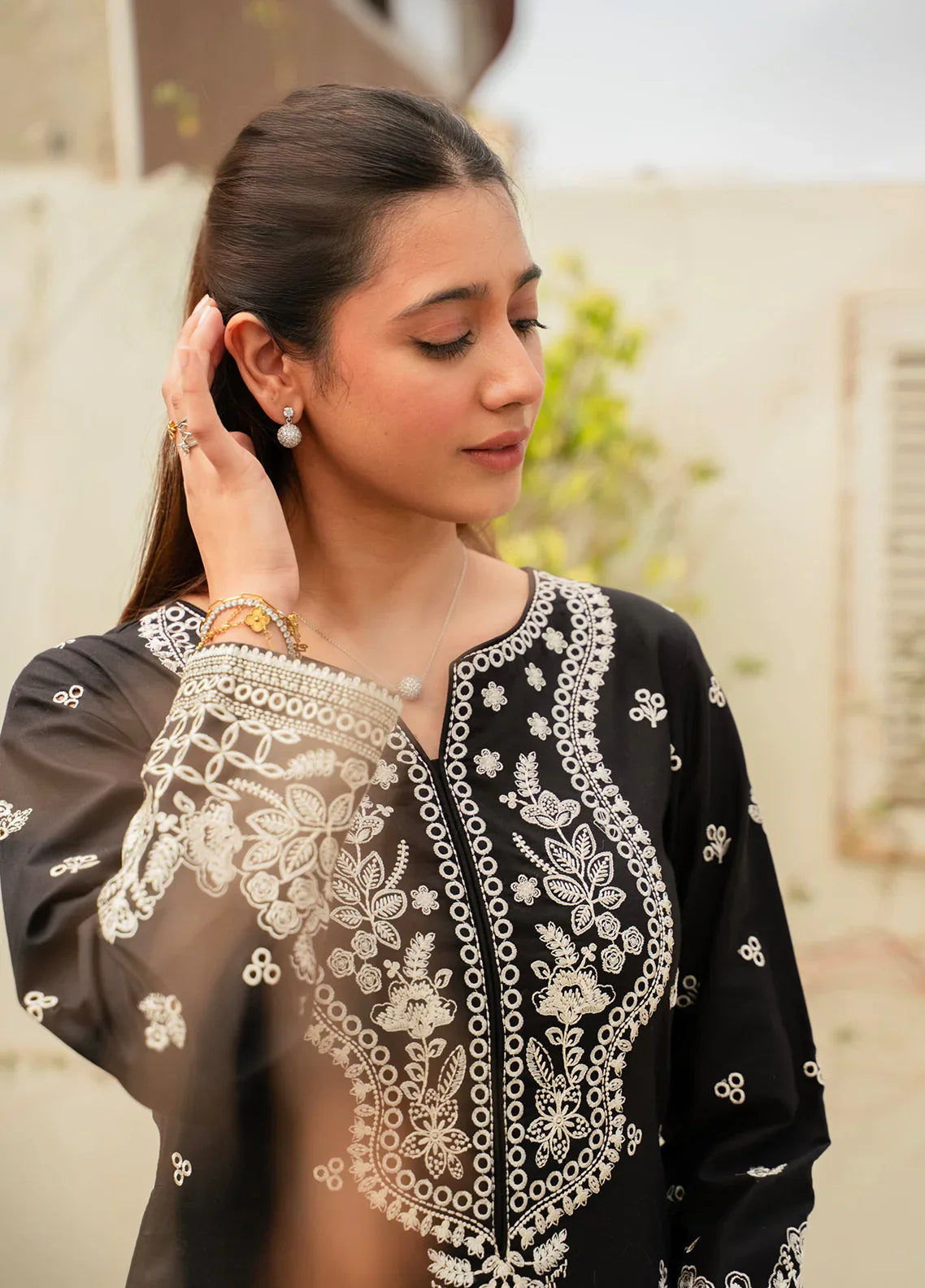 Gulaal | Embroidered Basics | Moonlit Noir - House Of Hania