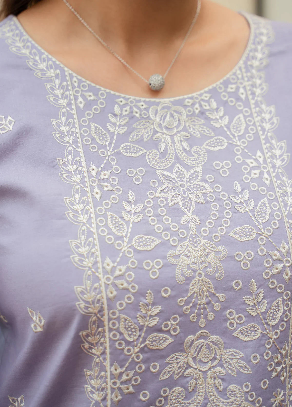 Gulaal | Embroidered Basics | Serene Lilac - House Of Hania