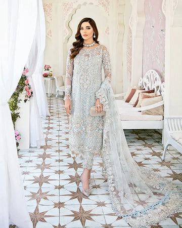 Gulaal | Fleur De Rose | Avenir Embroidered Net 3-Piece Suit WS-01 - House Of Hania
