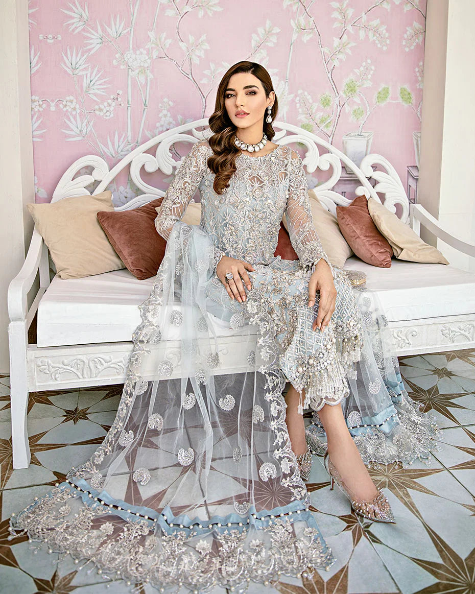 Gulaal | Fleur De Rose | Avenir Embroidered Net 3-Piece Suit WS-01 - House Of Hania