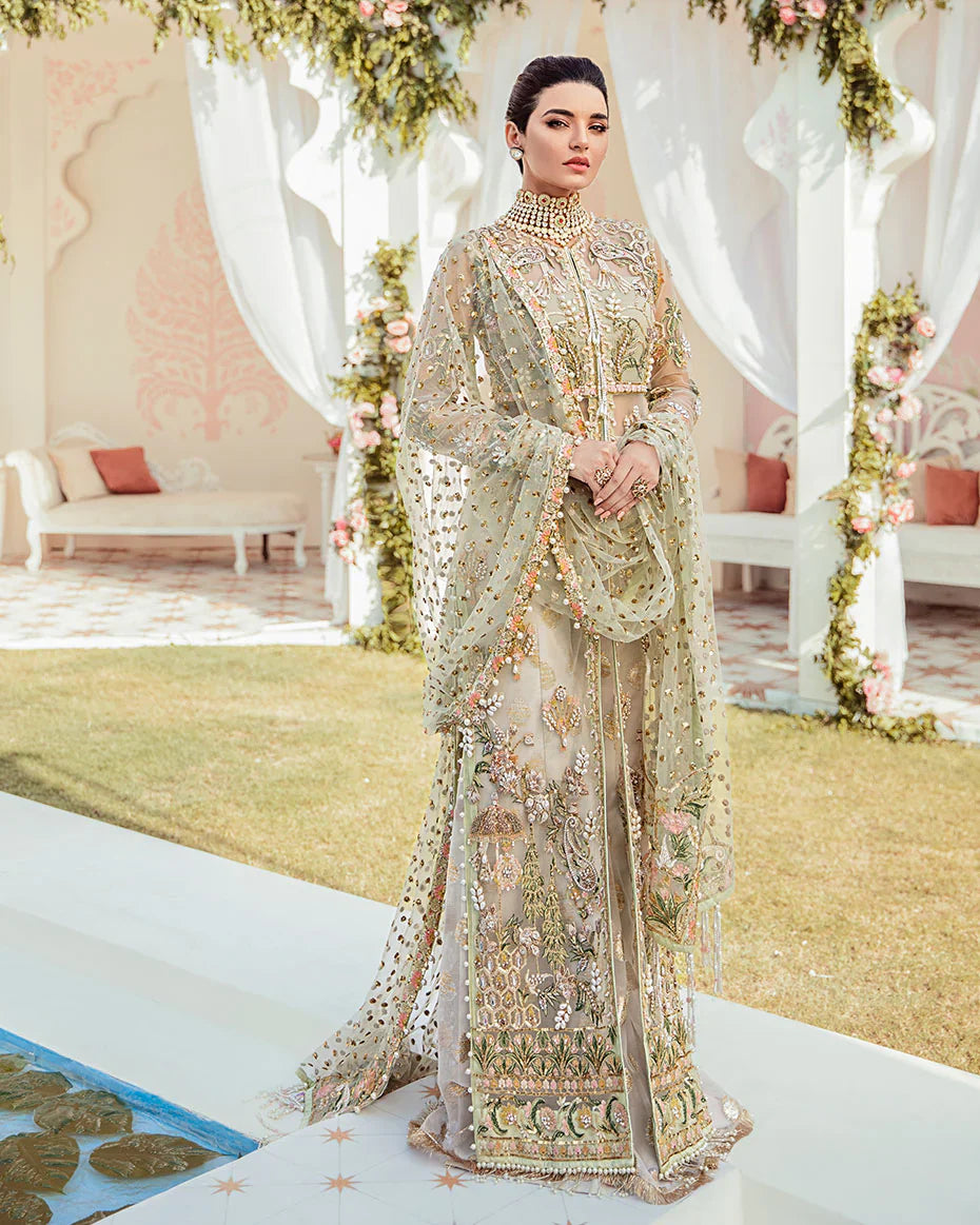 Gulaal | Fleur De Rose | Cher Embroidered Net 3-Piece Suit WS-04 - House Of Hania