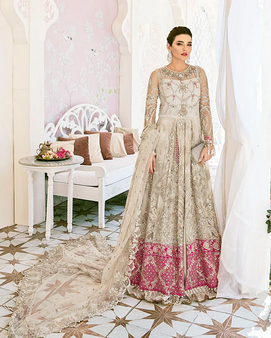 Gulaal | Fleur De Rose | Jeune Embroidered Net 3-Piece Suit WS-02 - House Of Hania