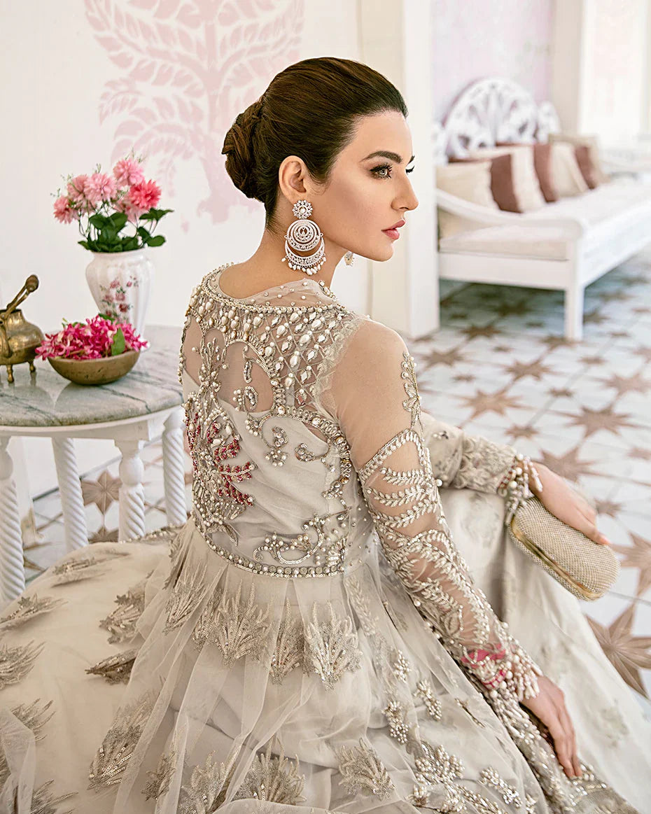 Gulaal | Fleur De Rose | Jeune Embroidered Net 3-Piece Suit WS-02 - House Of Hania