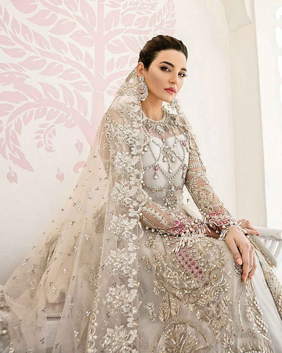 Gulaal | Fleur De Rose | Jeune Embroidered Net 3-Piece Suit WS-02 - House Of Hania