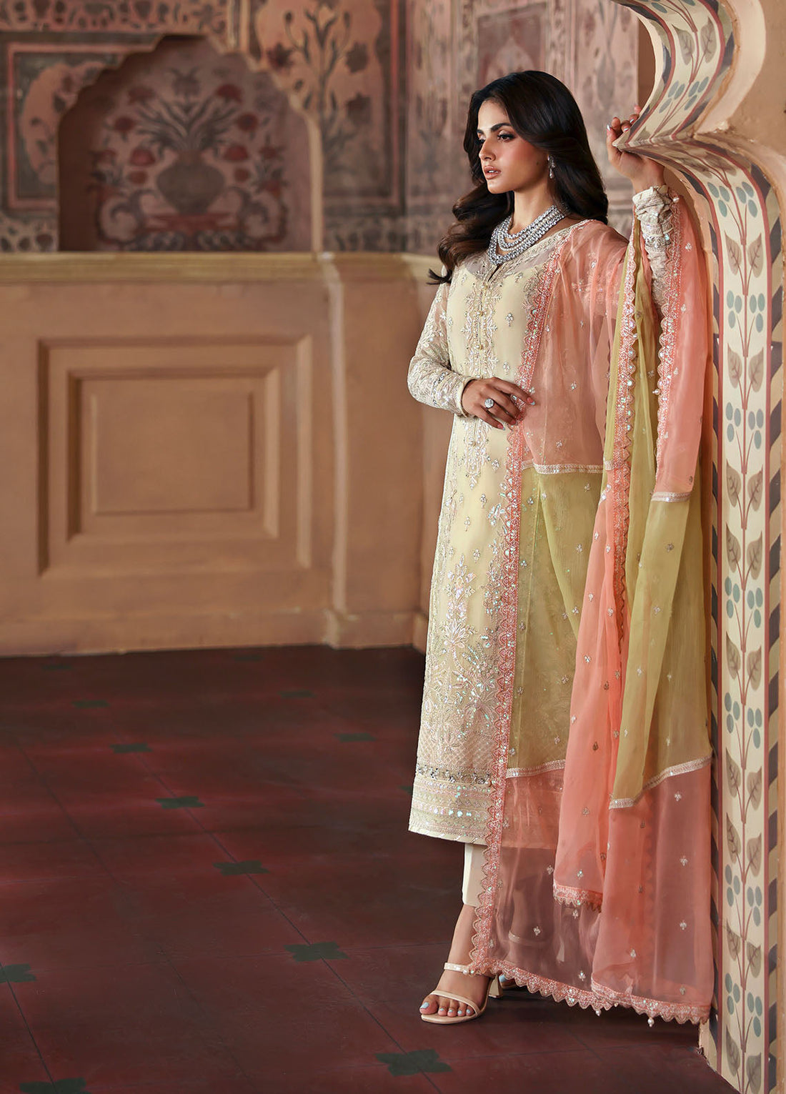 Gulaal | I Evayna Embroidered Chiffon | Fareyah - House Of Hania