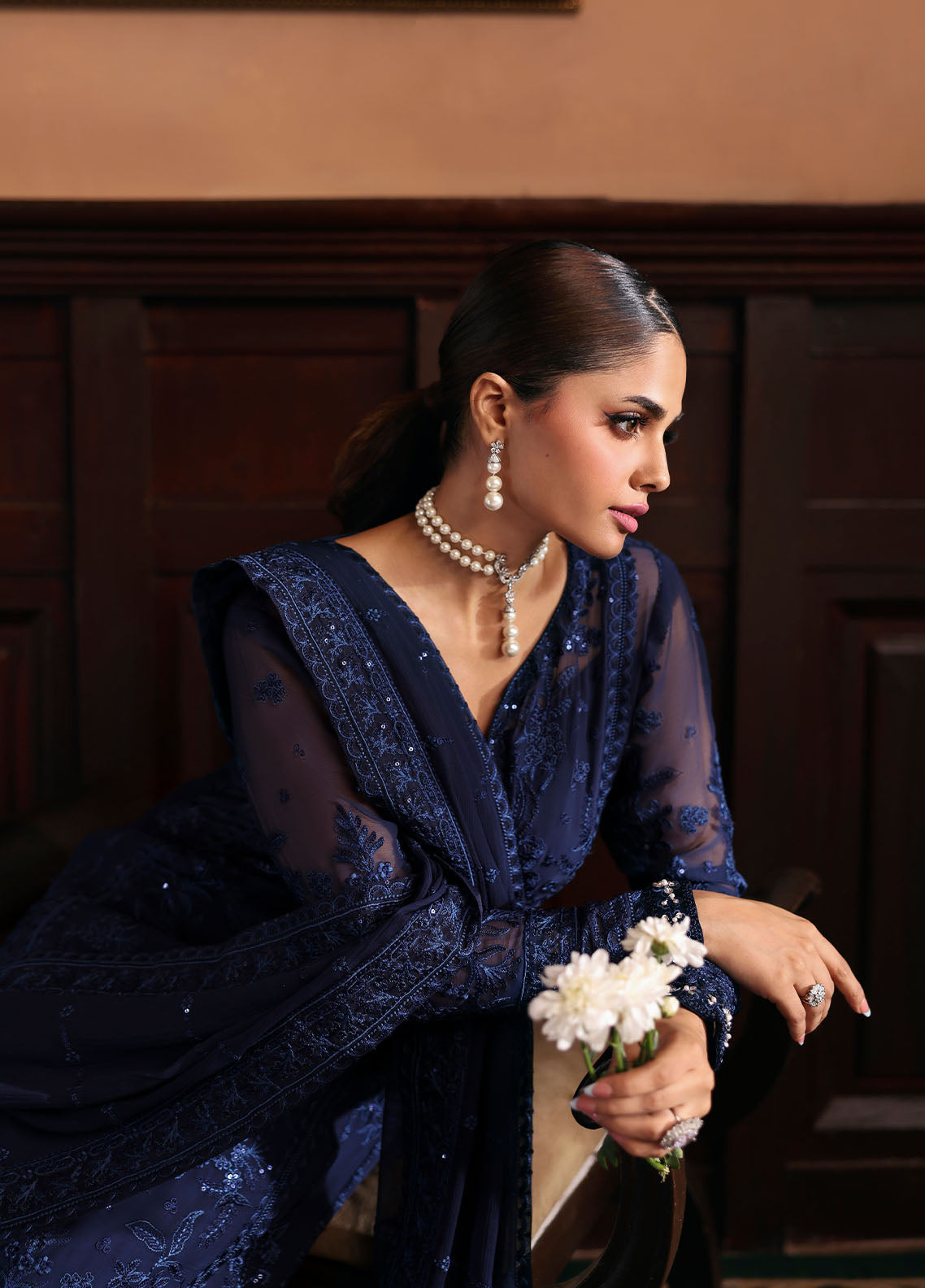 Gulaal | I Evayna Embroidered Chiffon | Leesha - House Of Hania