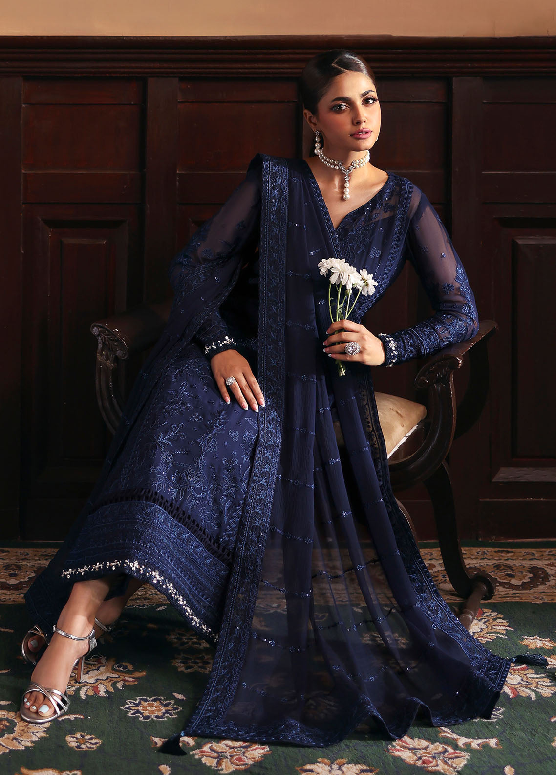 Gulaal | I Evayna Embroidered Chiffon | Leesha - House Of Hania