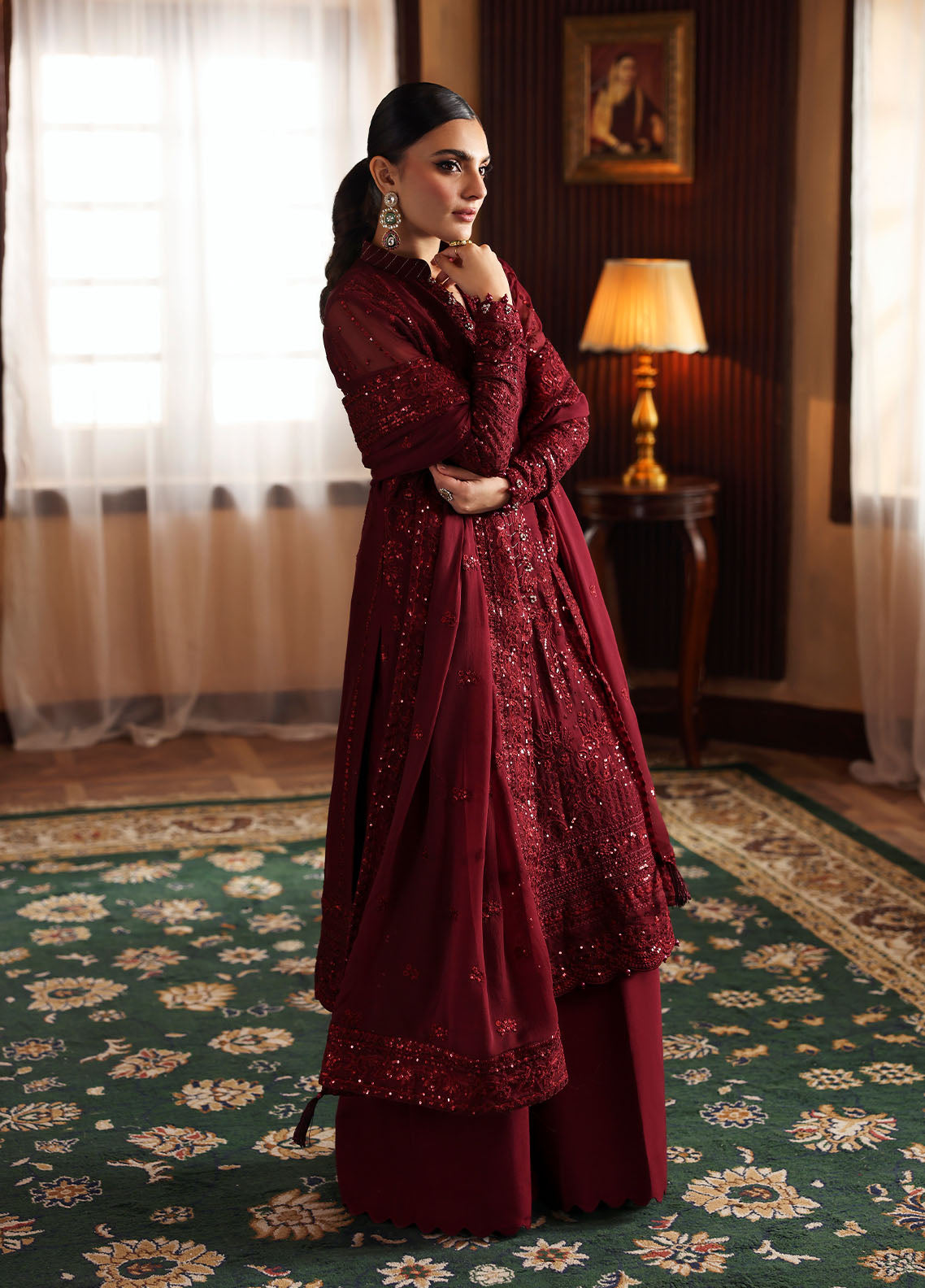 Gulaal | I Evayna Embroidered Chiffon | Vezeen - House Of Hania
