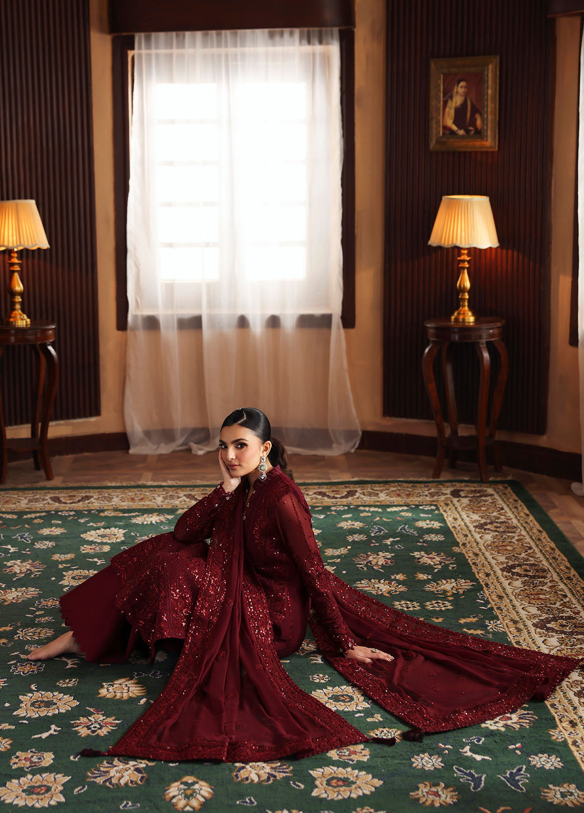 Gulaal | I Evayna Embroidered Chiffon | Vezeen - House Of Hania