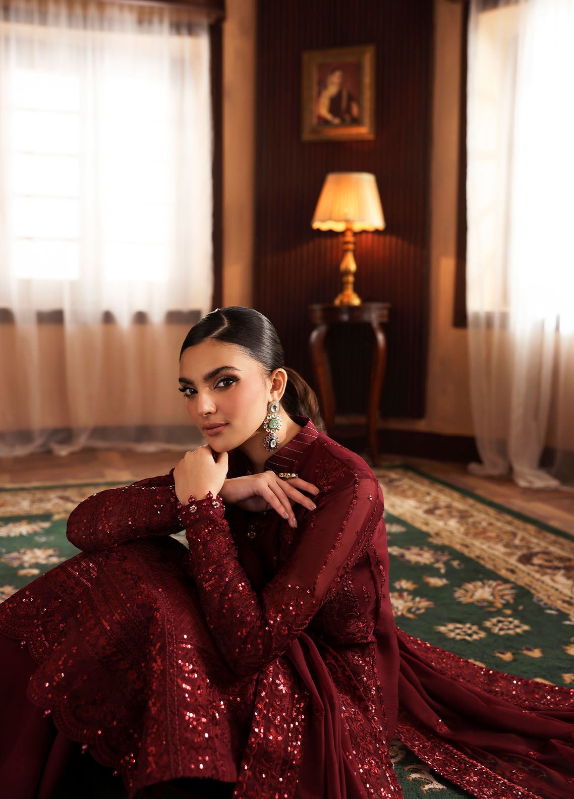 Gulaal | I Evayna Embroidered Chiffon | Vezeen - House Of Hania