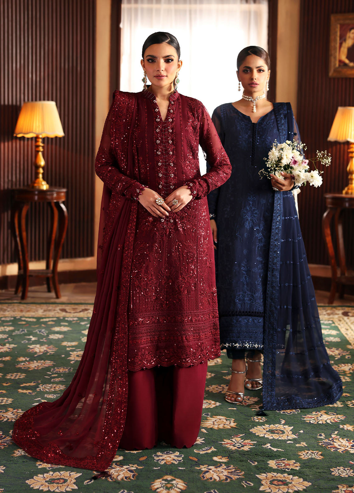 Gulaal | I Evayna Embroidered Chiffon | Vezeen - House Of Hania