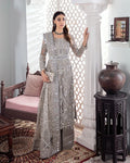 Gulaal | Meherma Wedding Formals Collection | Gulnoor Embroidered Net 3-Piece Suit WS-18 - House Of Hania