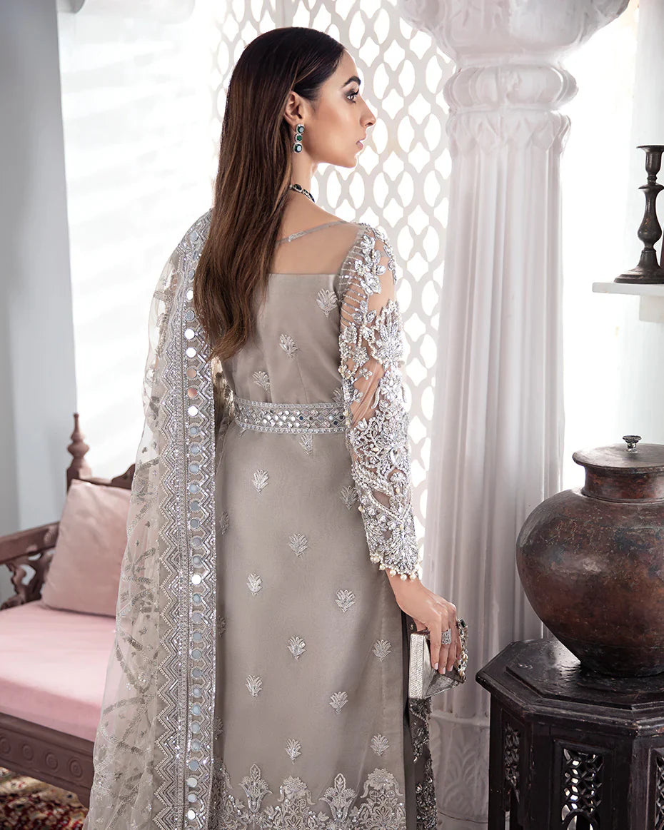 Gulaal | Meherma Wedding Formals Collection | Gulnoor Embroidered Net 3-Piece Suit WS-18 - House Of Hania