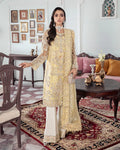 Gulaal | Meherma Wedding Formals Collection | Mahjabeen Embroidered Net 3-Piece Suit WS-17 - House Of Hania