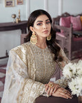 Gulaal | Meherma Wedding Formals Collection | Mehr Embroidered Net 3-Piece Suit WS-19 - House Of Hania