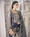 Gulaal | Meherma Wedding Formals Collection | Qayinaat Embroidered Net 3-Piece Suit WS-16 - House Of Hania