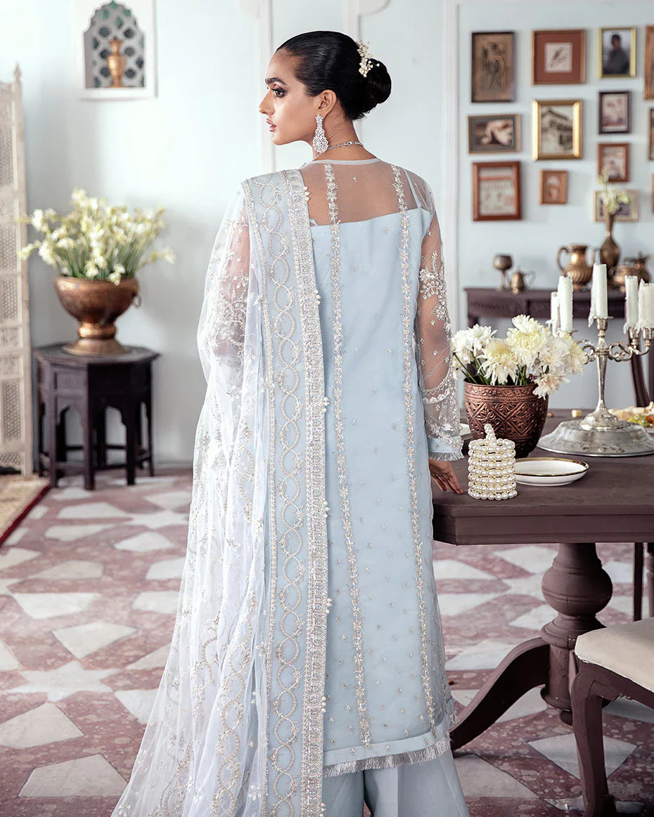Gulaal | Meherma Wedding Formals Collection | Saika Embroidered Net 3-Piece Suit WS-20 - House Of Hania