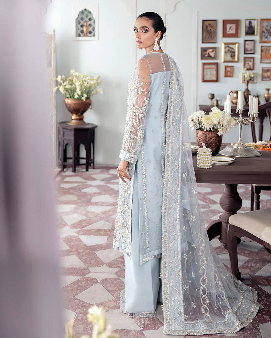 Gulaal | Meherma Wedding Formals Collection | Saika Embroidered Net 3-Piece Suit WS-20 - House Of Hania