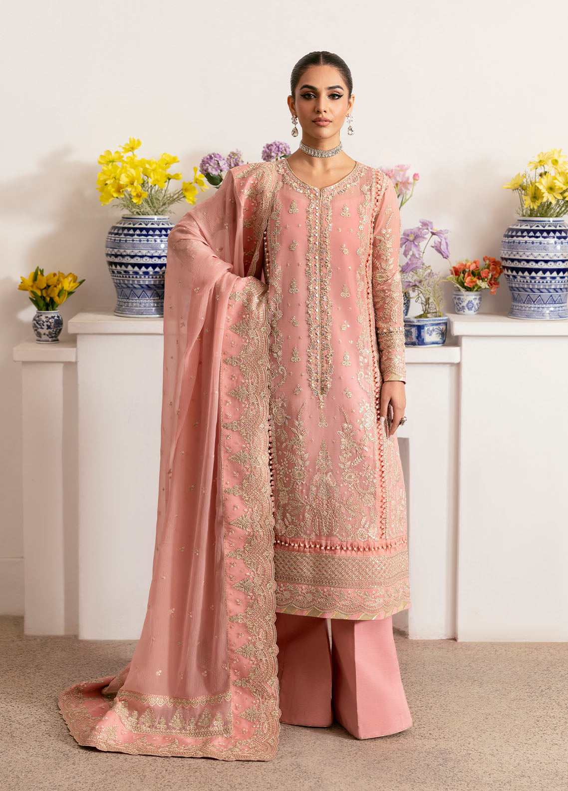 Gulaal | Reverie Embroidered Chiffon | CORALYN - House Of Hania