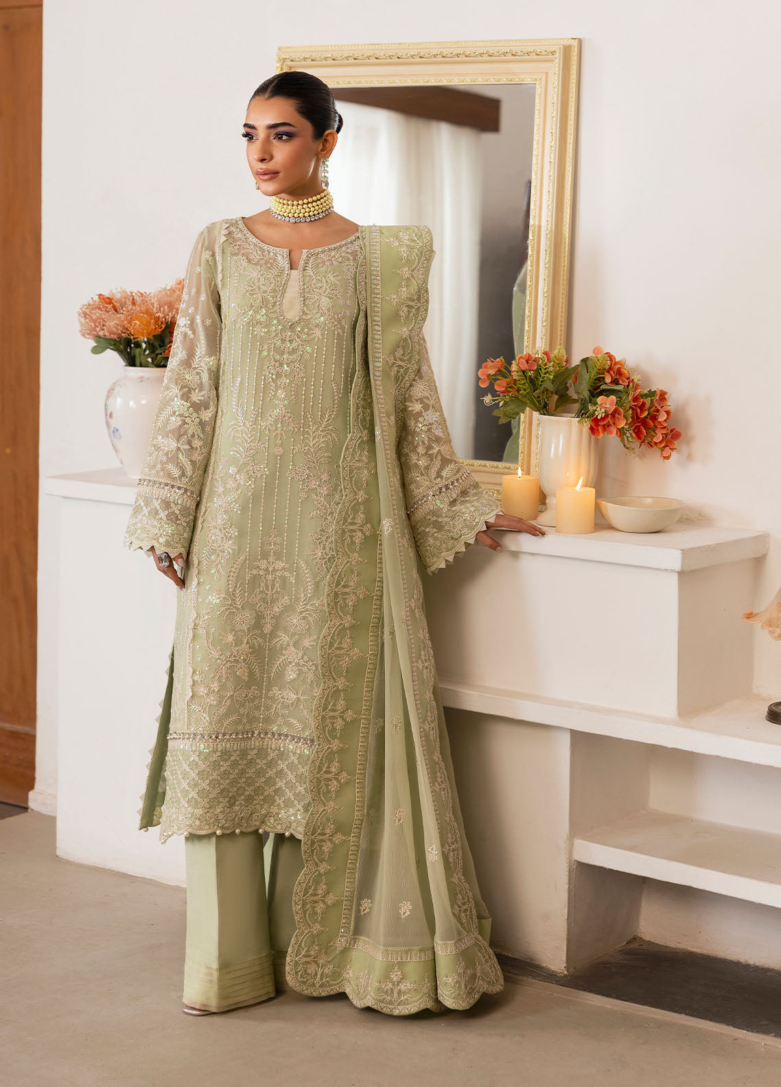 Gulaal | Reverie Embroidered Chiffon | VIRIDA - House Of Hania