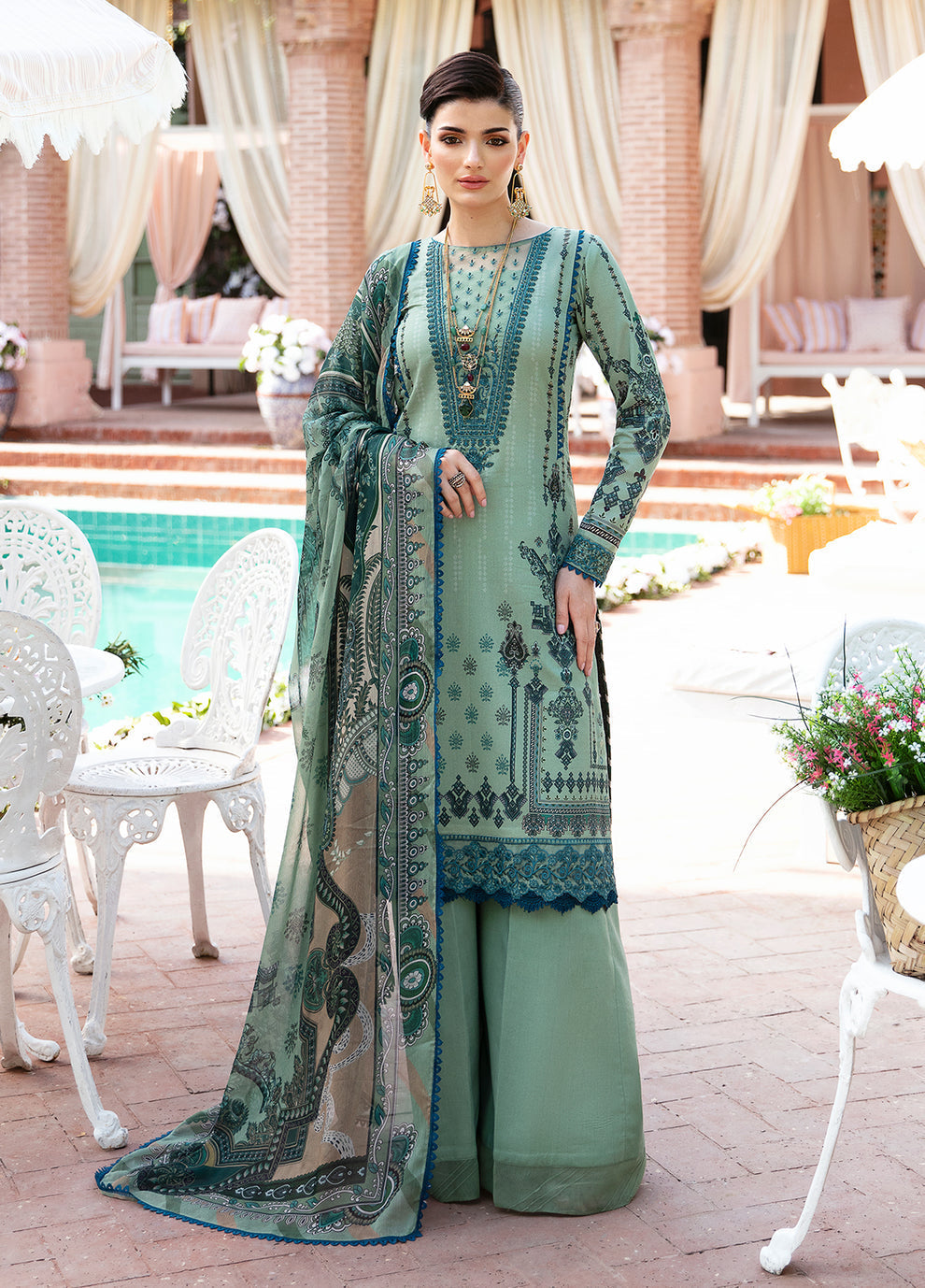 Gulaal | Summer Glow Lawn 24 | ANADIYA (GL-L-24V3-05) - House Of Hania