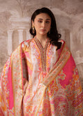 Gulaal | Velouré Printed Silk | Blush Royale - House Of Hania