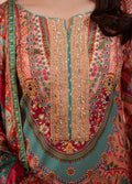 Gulaal | Velouré Printed Silk | Coral Éclat - House Of Hania