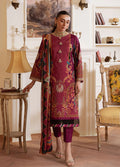 Gulaal | Velouré Printed Silk | Imperial Plum - House Of Hania