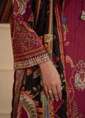 Gulaal | Velouré Printed Silk | Imperial Plum - House Of Hania