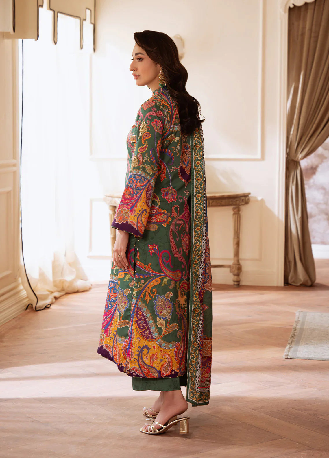Gulaal | Velouré Printed Silk | Majestic Mosaic - House Of Hania