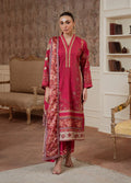 Gulaal | Velouré Printed Silk | Rosewood Majesty - House Of Hania