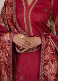Gulaal | Velouré Printed Silk | Rosewood Majesty - House Of Hania