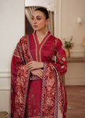 Gulaal | Velouré Printed Silk | Rosewood Majesty - House Of Hania