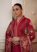Gulaal | Velouré Printed Silk | Rosewood Majesty - House Of Hania