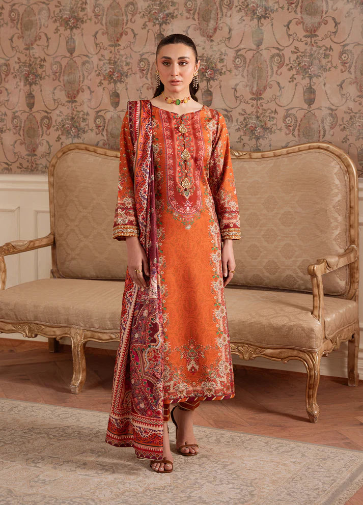 Gulaal | Velouré Printed Silk | Rustic Regalia - House Of Hania