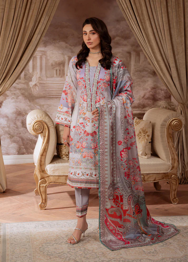 Gulaal | Velouré Printed Silk | Twilight Elegance - House Of Hania