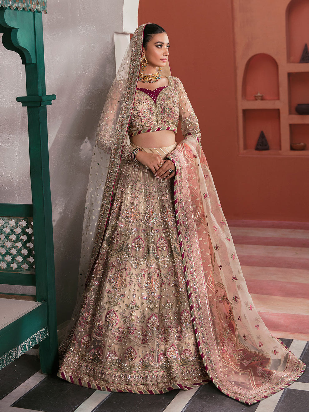 Gulaal | Wedding Formals | ANSHAH GL-WS-22V1-28 (IVORY WHITE LEHNGA CHOLI) - House Of Hania