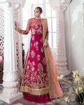 Gulaal | Wedding Formals | CHAMELI EMBROIDERED NET 3-PIECE SUIT WS-10 - House Of Hania