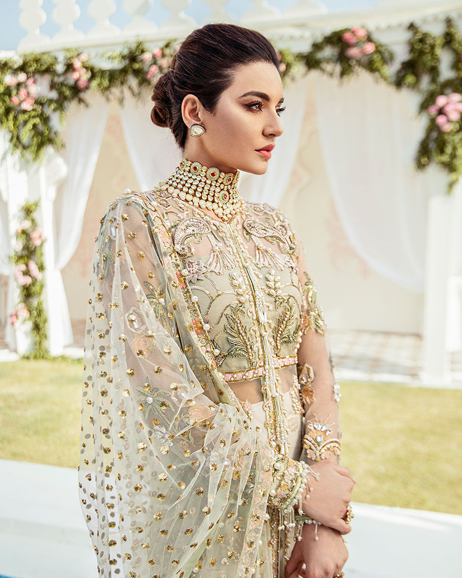 Gulaal | Wedding Formals | Cher Embroidered Net 3-Piece Suit WS-04 - House Of Hania